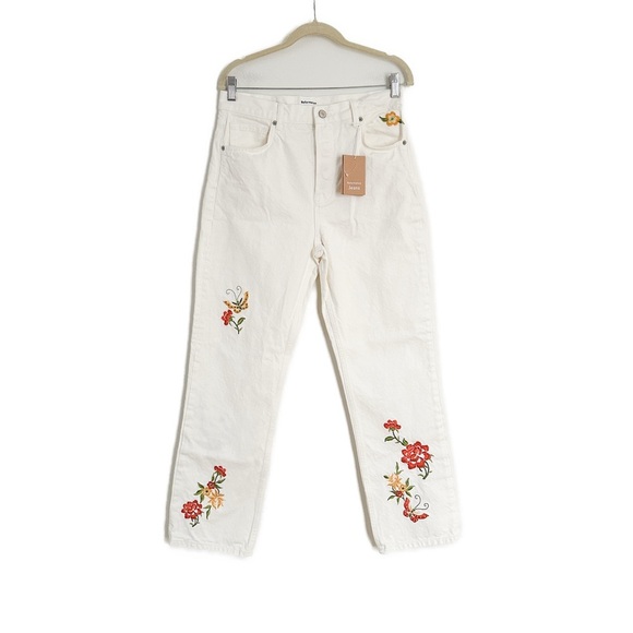 Reformation Cynthia Floral Jeans Embroidered Straight Leg Jeans Size 30 NWT - Picture 7 of 9